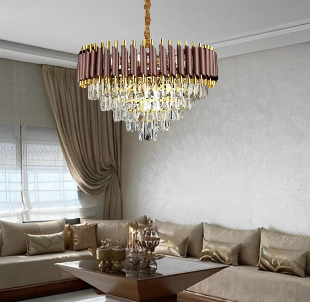 تريا بمصاببيح + LED + تحكم عن بعد كريسطال