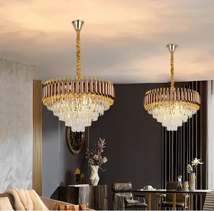 تريا بمصاببيح + LED + تحكم عن بعد كريسطال