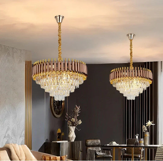 تريا بمصاببيح + LED + تحكم عن بعد كريسطال